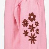 Meisjes sweater geborduurde mouwen roze