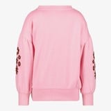 Meisjes sweater geborduurde mouwen roze