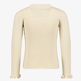 Vianna geribde meisjes longsleeve beige