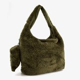 Renato Lucci teddy dames tas met portemonnee groen