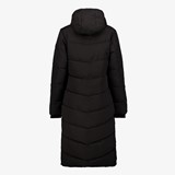 Lange gewatteerde dames parka jas zwart
