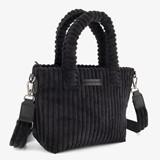 Stoffen schoudertas zwart