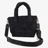 Stoffen schoudertas zwart