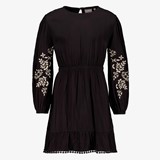 TwoDay meisjes jurk zwart met geborduurde details