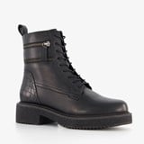 Harper leren dames veterboots zwart