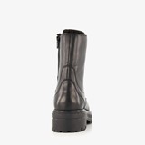 Leren dames veterboots zwart