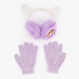 Kinder set oorwarmers handschoenen
