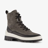 Be Mine leren dames veterboots grijs