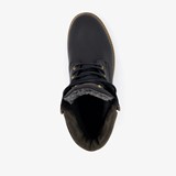 Leren dames veterboots zwart