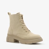 Dames veterboots beige