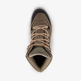 Leren dames veterboots beige zwart