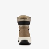 Leren dames veterboots beige zwart