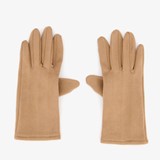 Fleece dames handschoenen beige