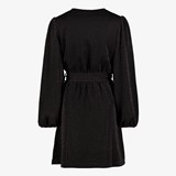 Dames omslag jurk met glitter details zwart