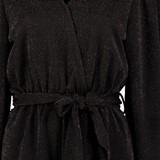 Dames omslag jurk met glitter details zwart