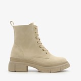 Dames veterboots beige