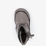 Leren babyschoenen metallic grijs
