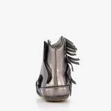 Leren babyschoenen metallic grijs