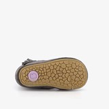 Leren babyschoenen metallic grijs