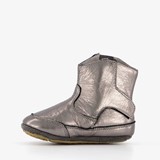 Leren babyschoenen metallic grijs