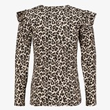 Meisjes shirt met luipaardprint en ruches