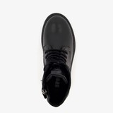 Leren meisjes veterboots zwart