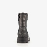 Leren meisjes veterboots zwart