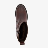 Leren dames enkellaarsjes bruin