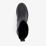 Leren dames enkellaarsjes zwart