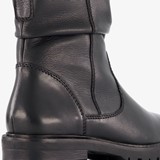 Leren dames enkellaarsjes zwart