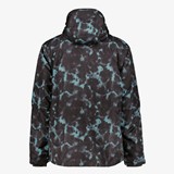 Heren ski-jas met print zwart blauw