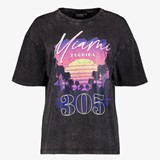 TwoDay dames T-shirt met acid wash en print