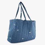 Dames schoudertas blauw met hartjes