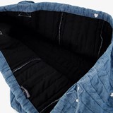 Dames schoudertas blauw met hartjes