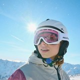 Dames skibril roze lens