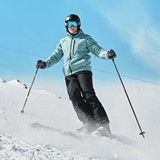 Heren softshell ski-jas lichtblauw