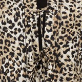 Dames gilet met strikjes luipaardprint