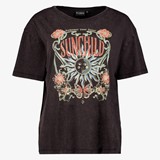 TwoDay oversized dames T-shirt acid wash zwart