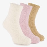 3 paar fluffy dames huissokken