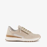 Suede dames sneakers beige
