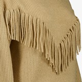 Dames trui met franjes beige