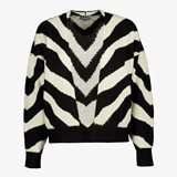 Dames vest met zebrastrepen zwart/wit