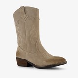 Suede meisjes western laarzen beige