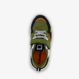 Jongens sneakers groen met oranje details