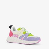 Blue Box dames dad sneakers wit neon accenten