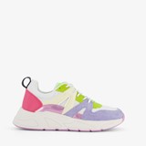 Dames dad sneakers wit neon accenten