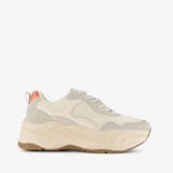 Dames dad sneakers beige met glitters