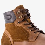 Leren heren veterboots cognac met suede