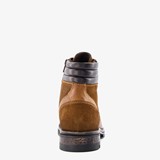 Leren heren veterboots cognac met suede