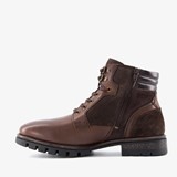 Leren heren veterboots bruin met suede